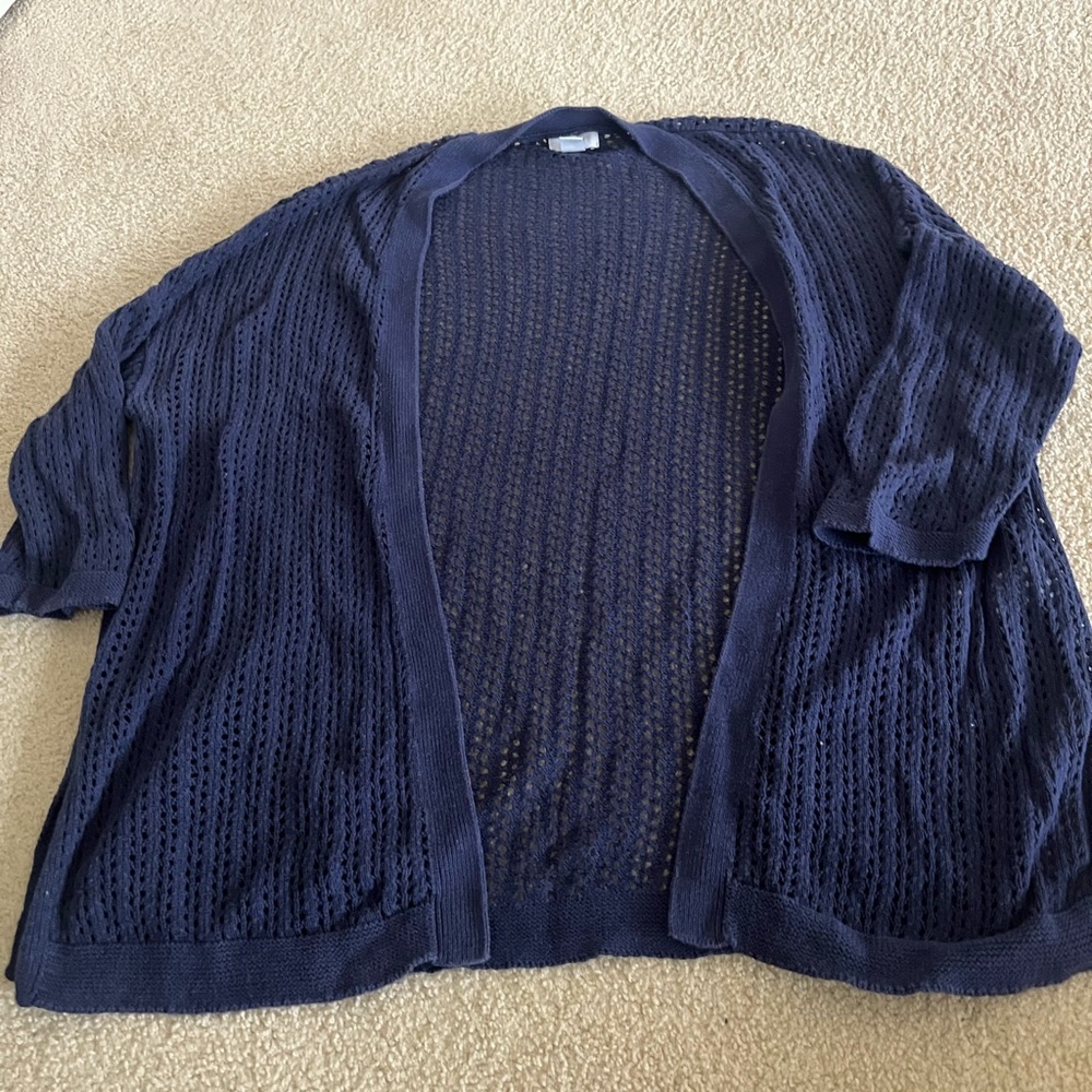 Old Navy Navy Blue Open-Knit Cardigan
